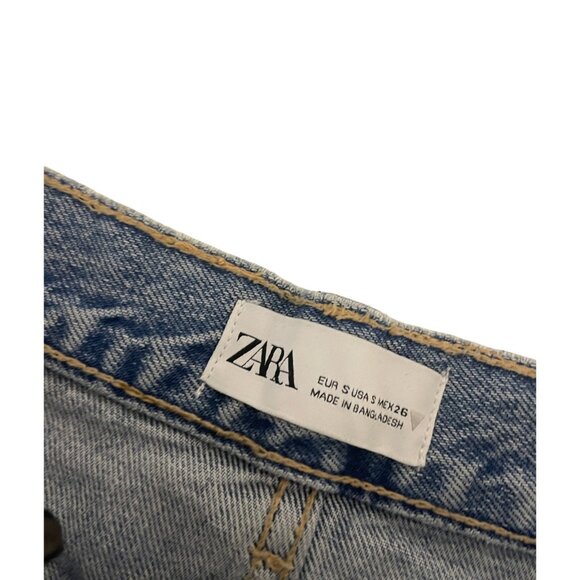 Zara Womens Long Denim Maxi Skirt Small Midi Waist Blue Front Slit 3660/090 NWT - Picture 7 of 15